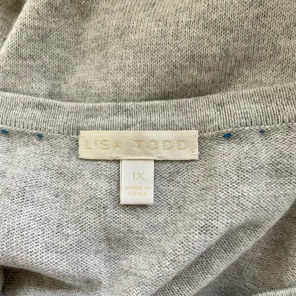 Lisa Todd Butterfly Sweater sz 1X Cotton Cashmere Blend - Picture 7 of 9